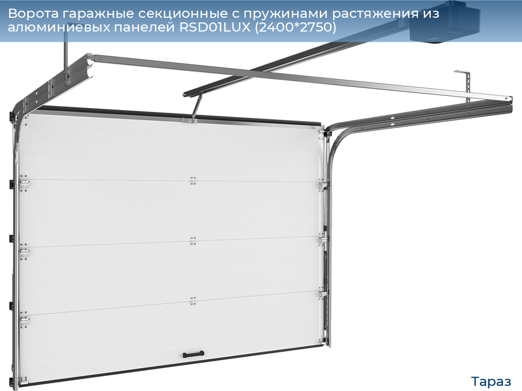 Ворота гаражные секционные с пружинами растяжения из алюминиевых панелей RSD01LUX (2400*2750), taraz.doorhan.ru