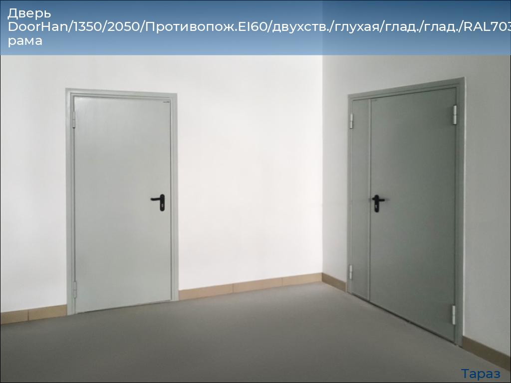 Дверь DoorHan/1350/2050/Противопож.EI60/двухств./глухая/глад./глад./RAL7035/лев./угл. рама, taraz.doorhan.ru