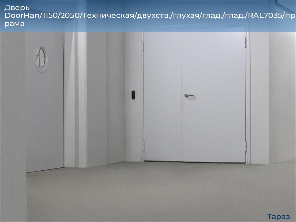 Дверь DoorHan/1150/2050/Техническая/двухств./глухая/глад./глад./RAL7035/прав./угл. рама, taraz.doorhan.ru