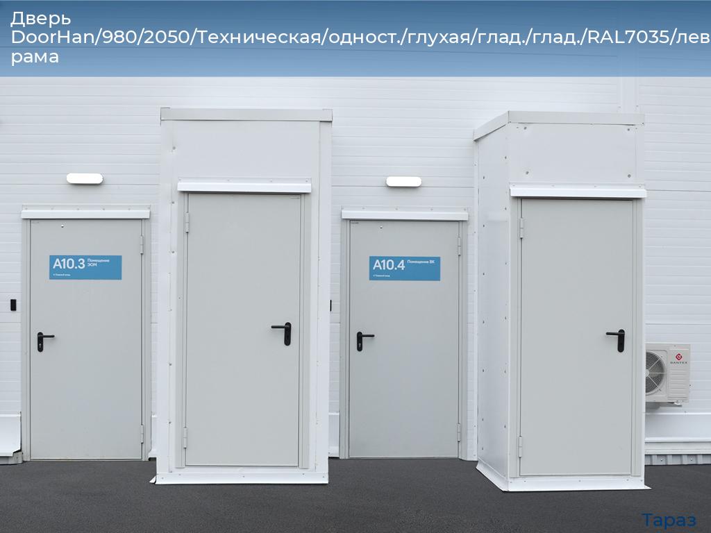 Дверь DoorHan/980/2050/Техническая/одност./глухая/глад./глад./RAL7035/лев./угл. рама, taraz.doorhan.ru