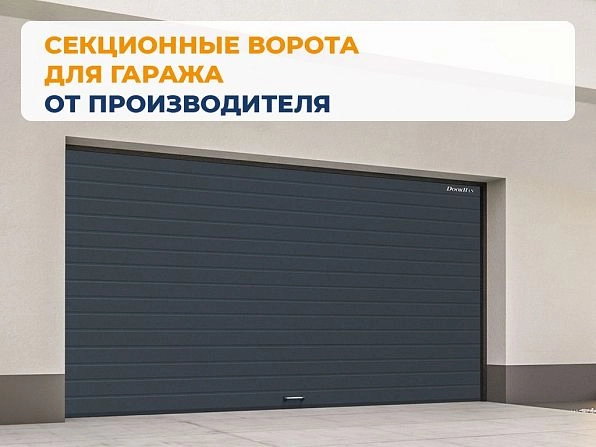 Секционные ворота 2500х2200 мм антрацитовые DoorHan RSD02, taraz.doorhan.ru